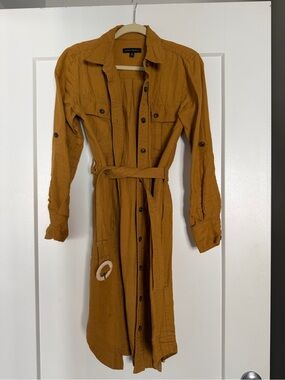 Banana Republic Mustard Long Sleeve Shirt Dress